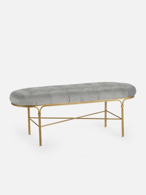 Georgia Bench - Grey Velvet