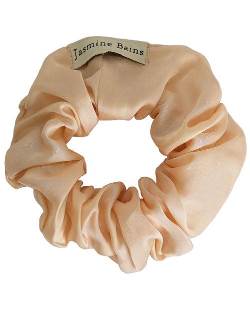 Mulberry Silk Adjustable Face Mask (Creamy-Beige)+ Coordinating Ruffled Silk Scrunchie (Set of 2)