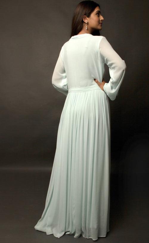 Aqua Green Gathered Dress