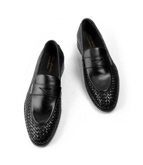 Handwoven Penny Loafers - Black