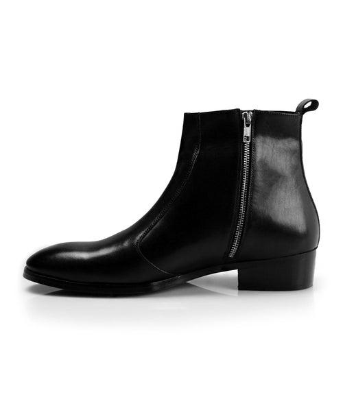 Cuban Zipper Boots - Black