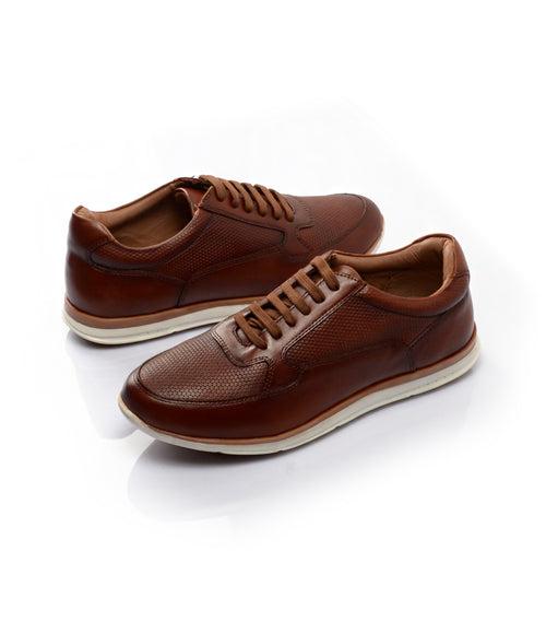 UrbanStride Leather Sneakers - Cognac