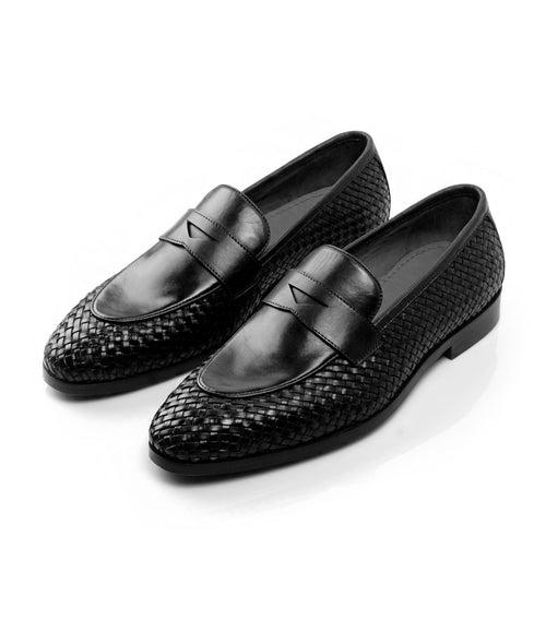 Handwoven Penny Loafers - Black