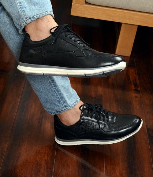 UrbanStride Leather Sneakers - Black