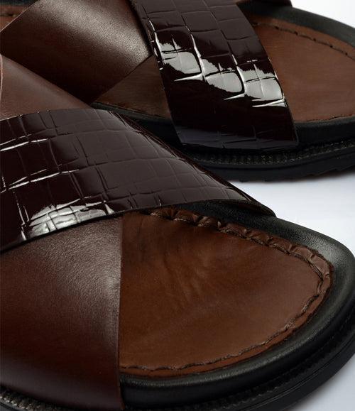 Milano Leather Slippers - Brown