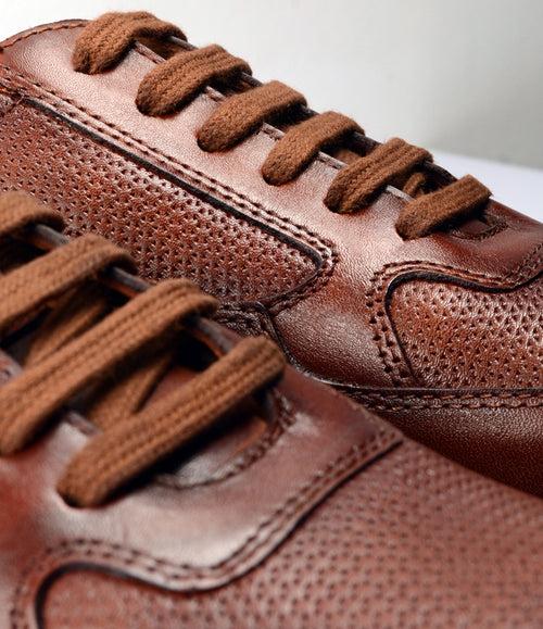 UrbanStride Leather Sneakers - Cognac