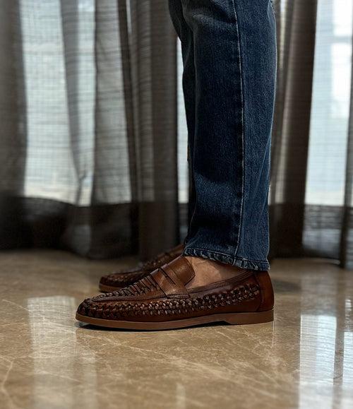 FlexWeave Loafers - Cognac