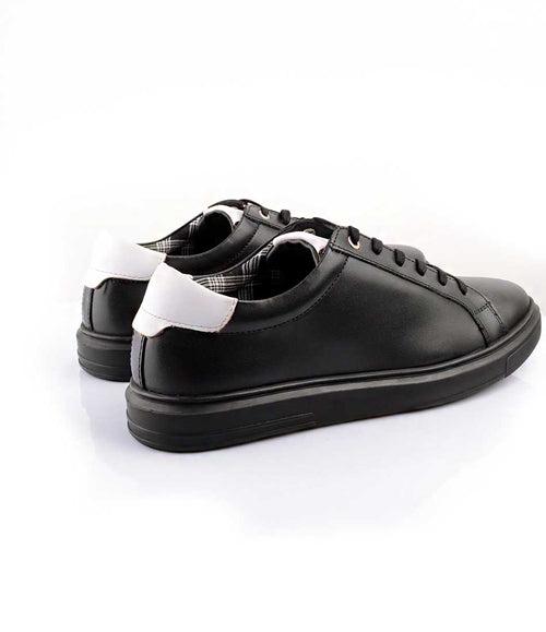 Black Leather Low-top Sneakers