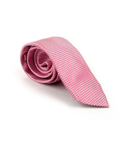 Pink Herringbone Neck Tie