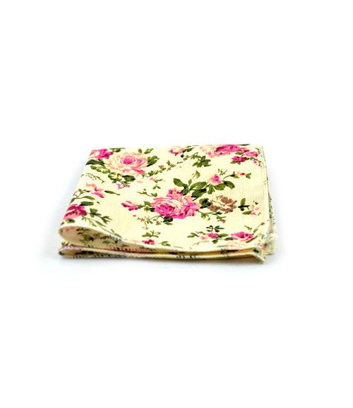 French Creme Floral Pocket Square
