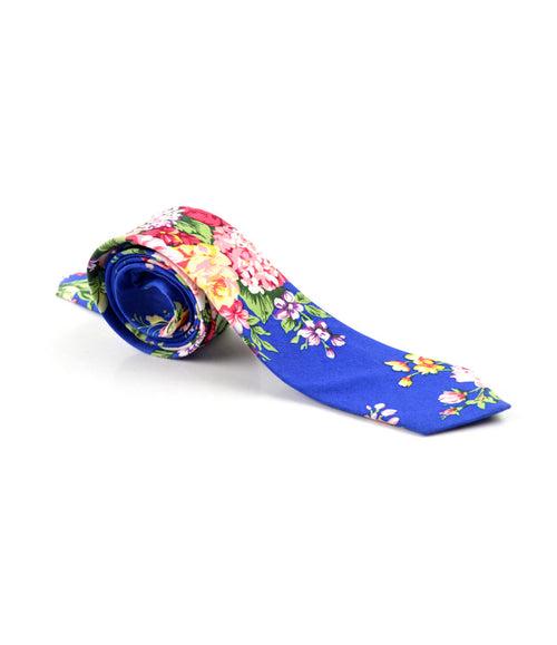 Electric Blue Floral Neck Tie