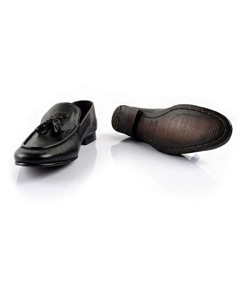 Black Milled Tassel Loafers - Ultra-Flex