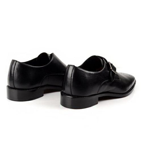 Medallion Toe Single Monk - Black