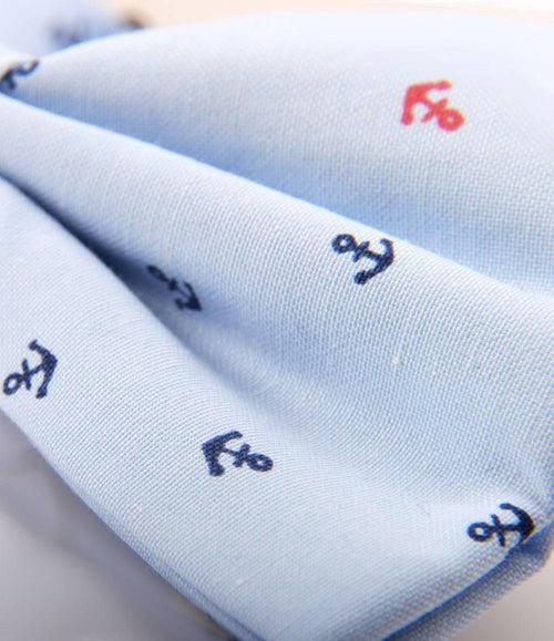 Light Blue Anchor Bow Tie