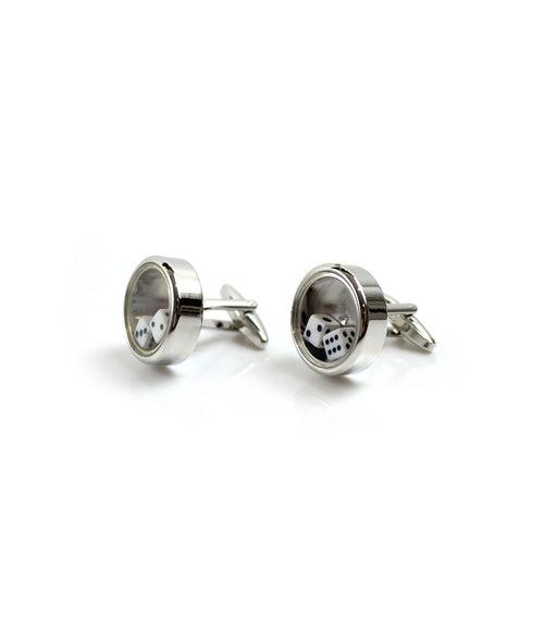 Moving Dice Silver Cufflinks