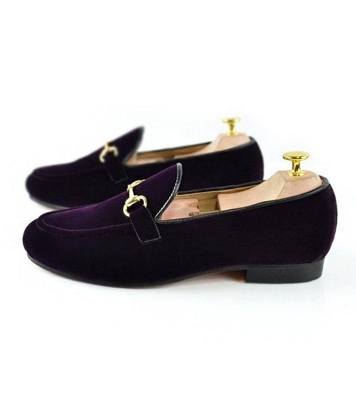 Wine Velvet Bit Slippers