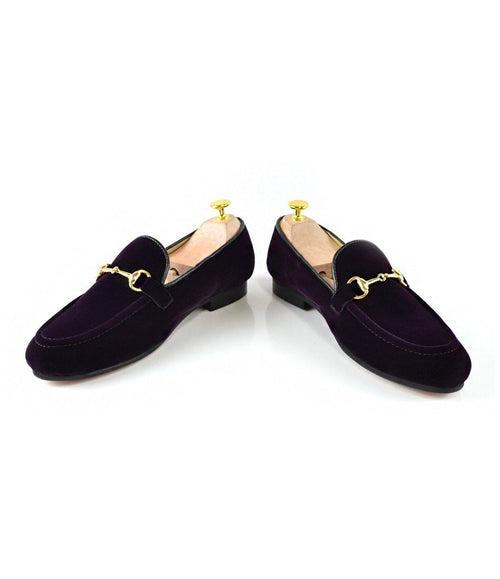 Wine Velvet Bit Slippers