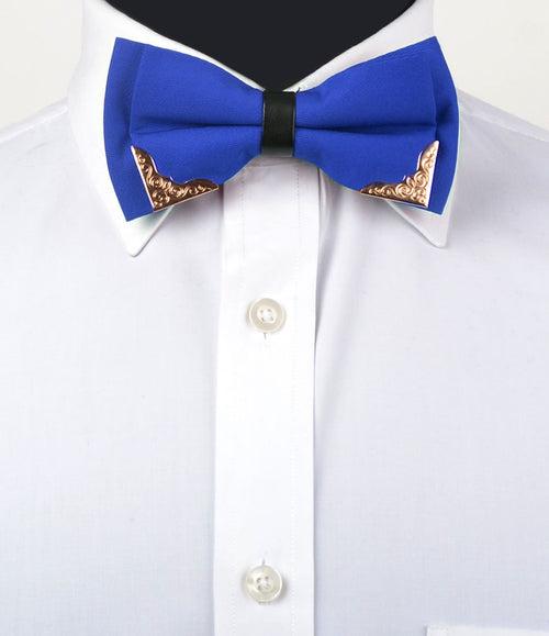 Royal Blue with Golden Edges Bow Tie