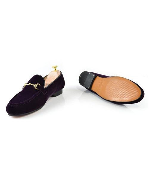 Wine Velvet Bit Slippers