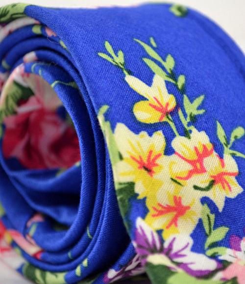 Electric Blue Floral Neck Tie