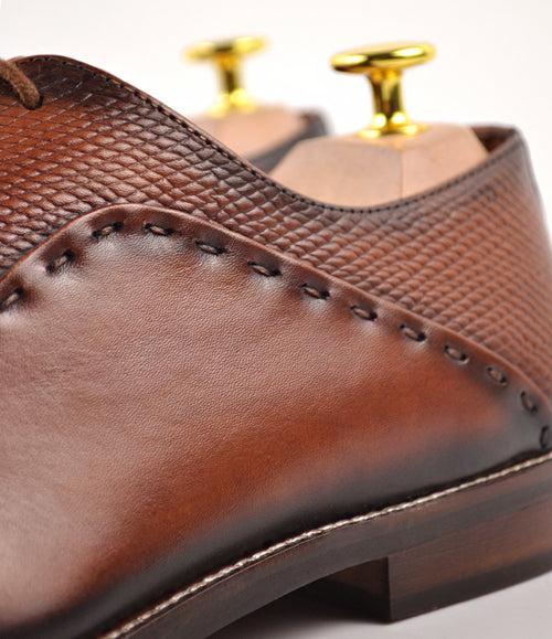 Medallion Toe Oxfords - Cognac