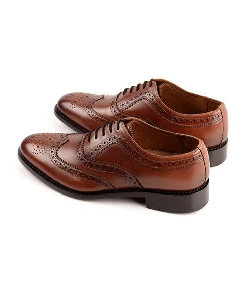 Goodyear Welted - Full Brogue Oxfords - Cognac
