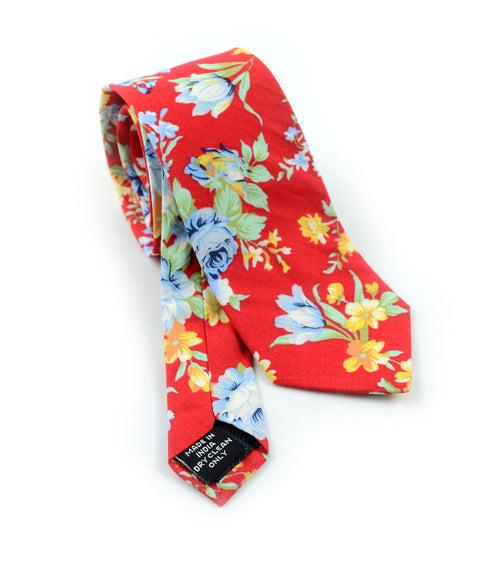 Ferrari Red Floral Neck Tie