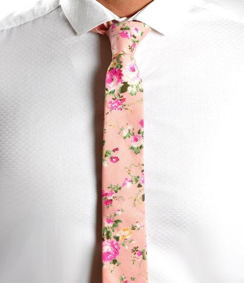 Vintage Pink Floral Neck Tie