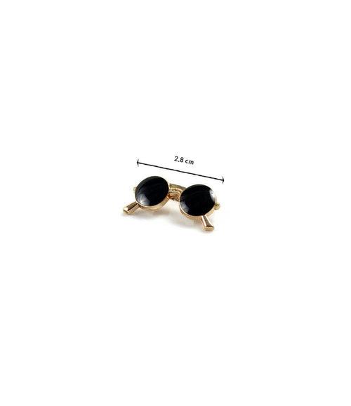 Black & Gold Glasses Brooch (Small)