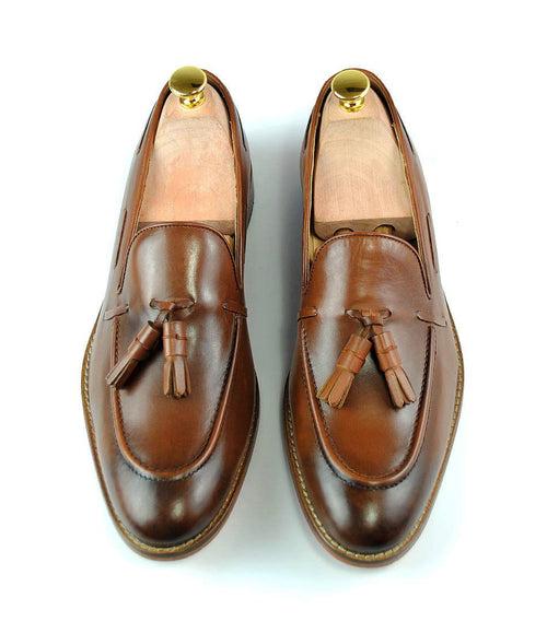 Cognac Tassel Loafers