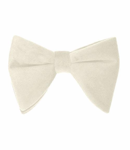 Off White Velvet Butterfly Bow Tie