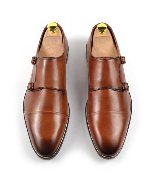 Double Monk Straps Cap toe - Brown