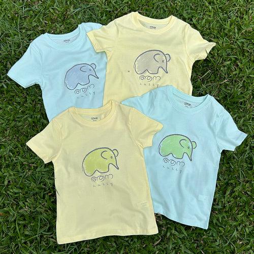 Aanakutty/Elephant Kutty — Kids T-shirt (Custard & Mint)