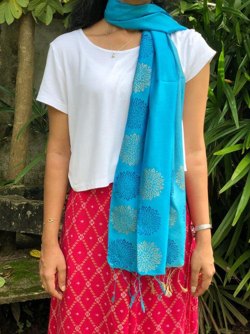 Printed Staple Tussar Scarf