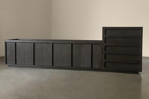 Diwan Cabinet - Black stained white ash