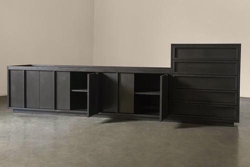 Diwan Cabinet - Black stained white ash