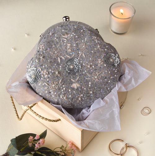 Pixie Dust Vintage Clutch Silver