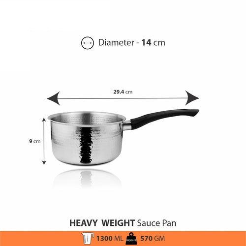 SHRI & SAM JHC-1216 430 HAMMERED SAUCE PAN 14CM