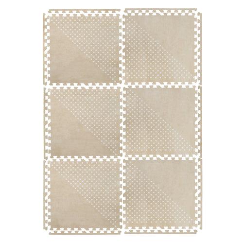 White Patterned polka in beige Playmat- Shapes