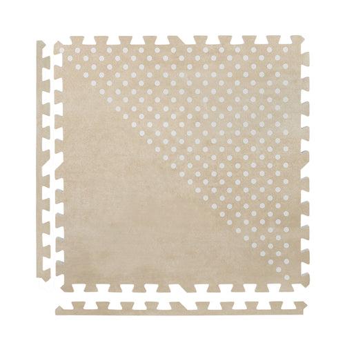 White Patterned polka in beige Playmat- Shapes