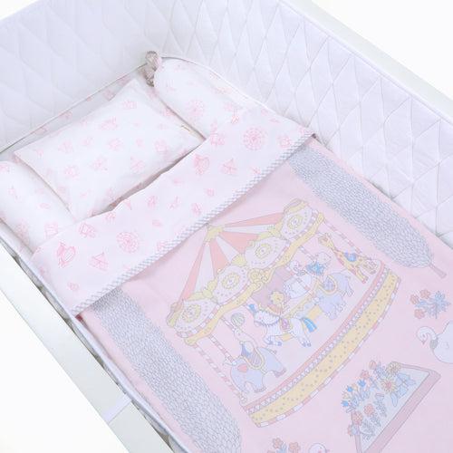 Organic Cotton Cot Bedding Set – Carnival Pink