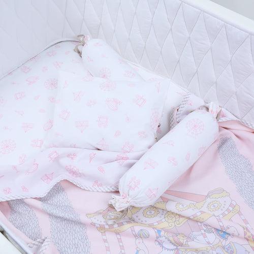 Organic Cotton Cot Bedding Set – Carnival Pink