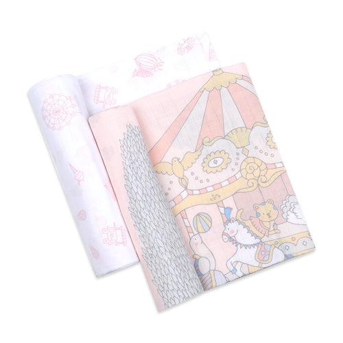 Organic Muslin Swaddles (Set of 2) - Carnival Pink