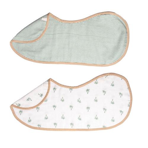 Organic Muslin Burp Cloth & Bib (Pack of 2) – Palm Paradise