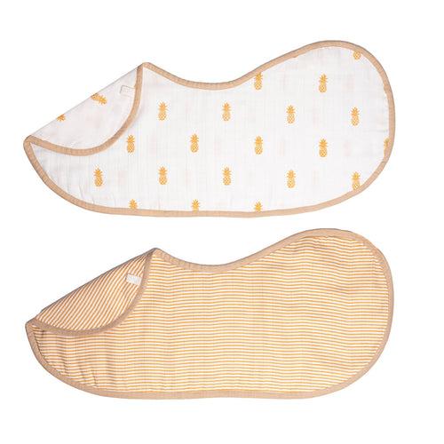 Organic Muslin Burp Cloth & Bib (Pack of 2) – Pineapple Bliss