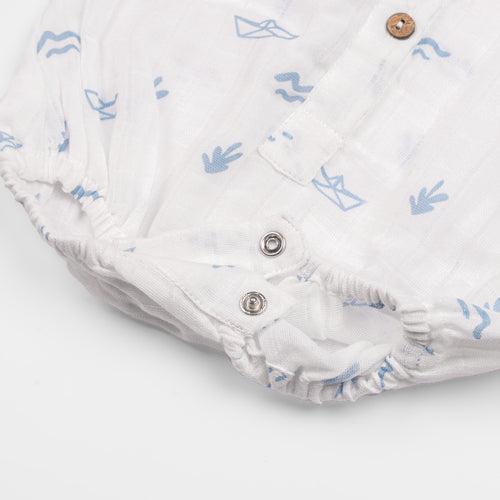 Organic Muslin Baby Romper (Pack of 3) – Sea Breeze