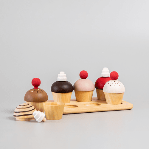 Wooden Cupcake Play Set