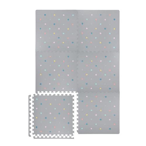 Foam Tiles Playmat - Grey/Polka dot