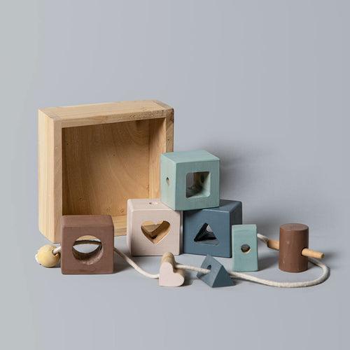 Wooden Shapes Lacing Toy