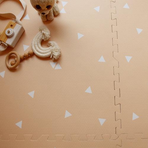 Foam Tiles Playmat - White/Peach Triangles